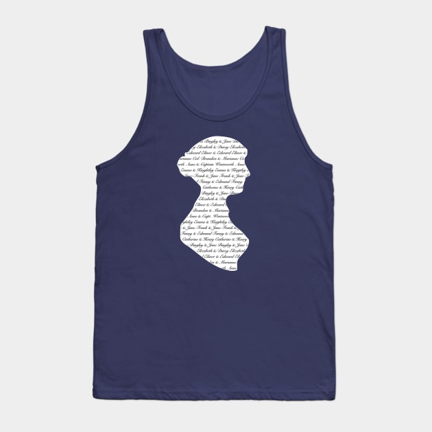 Jane Austen Romance Silhouette Tank Top by LoveLiterature